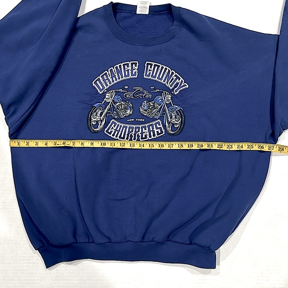 Vintage Original Orange County New York Choppers Blue Biker Sweatshirt SIZE  2XL - Picture 4 of 9